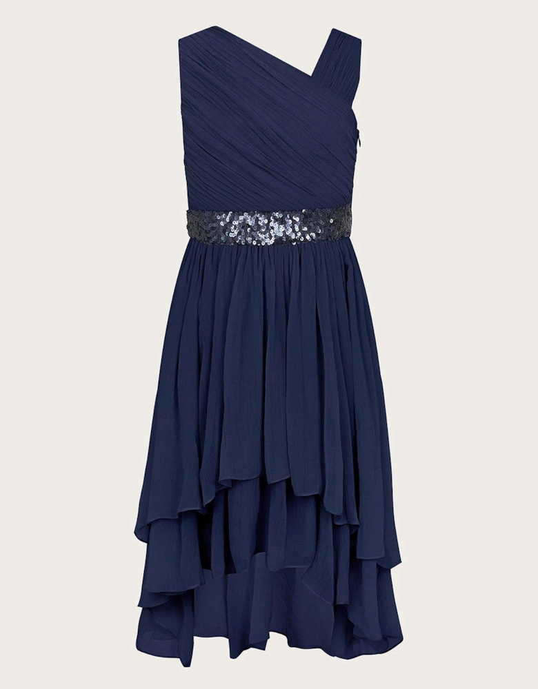 Girls Abigail 1 Shoulder Prom Dress - Navy