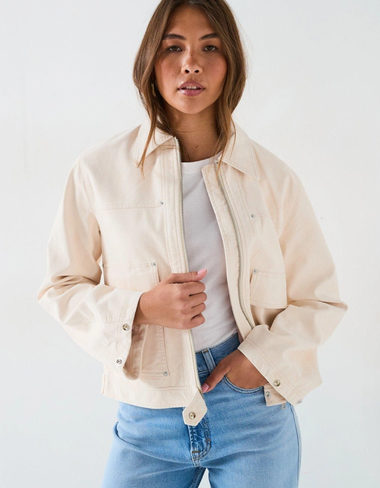 Blair Vegan Suede Jacket - Cream