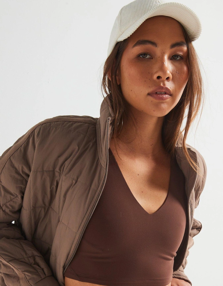 Womens Training Never Better Crop Cami Tank - Brown