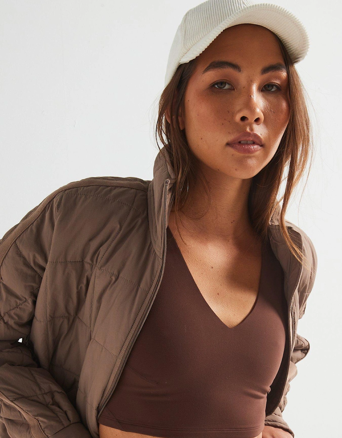 Womens Training Never Better Crop Cami Tank - Brown