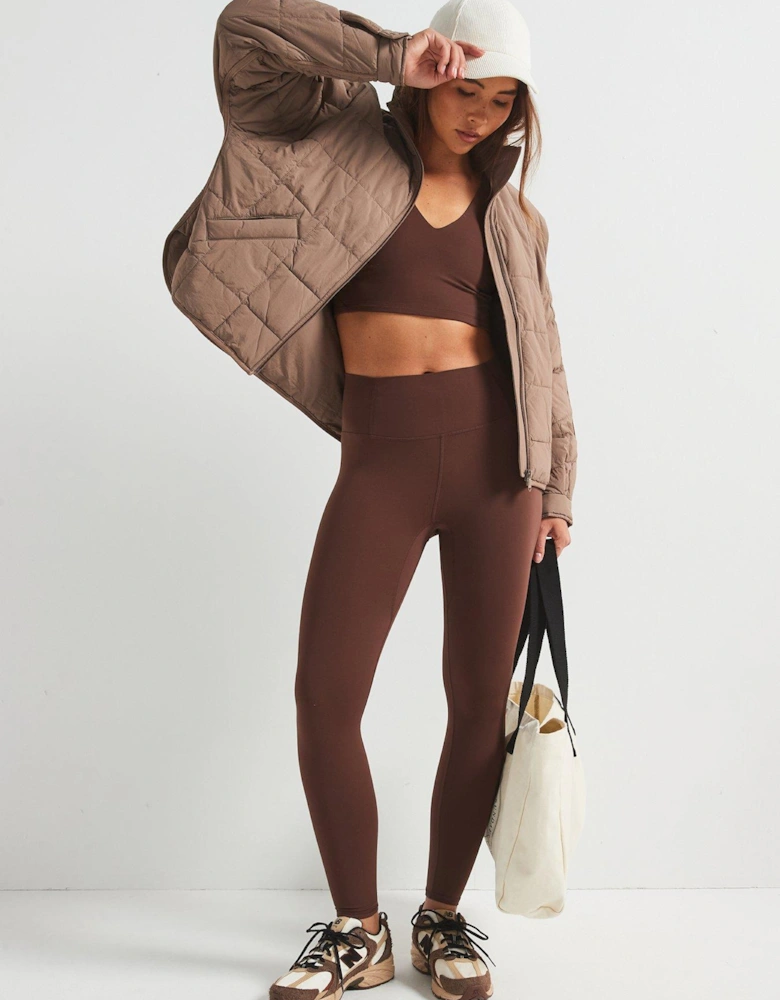Womens Training Never Better Crop Cami Tank - Brown