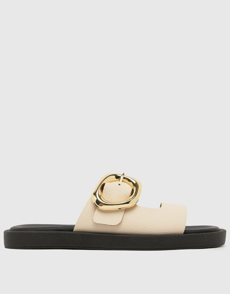 Teela Leather Buckle Sandals - Off White