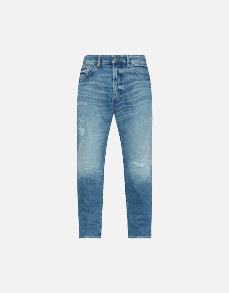 Boss ReMaine Regular Fit Jeans - Beat Light Blue Rip & Repaired