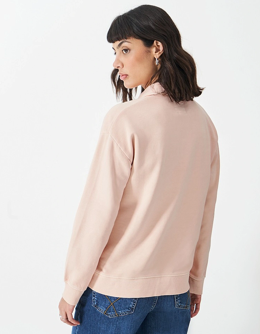 Women's Pigment Dyed Rugger Sweatshirt Pale Pink