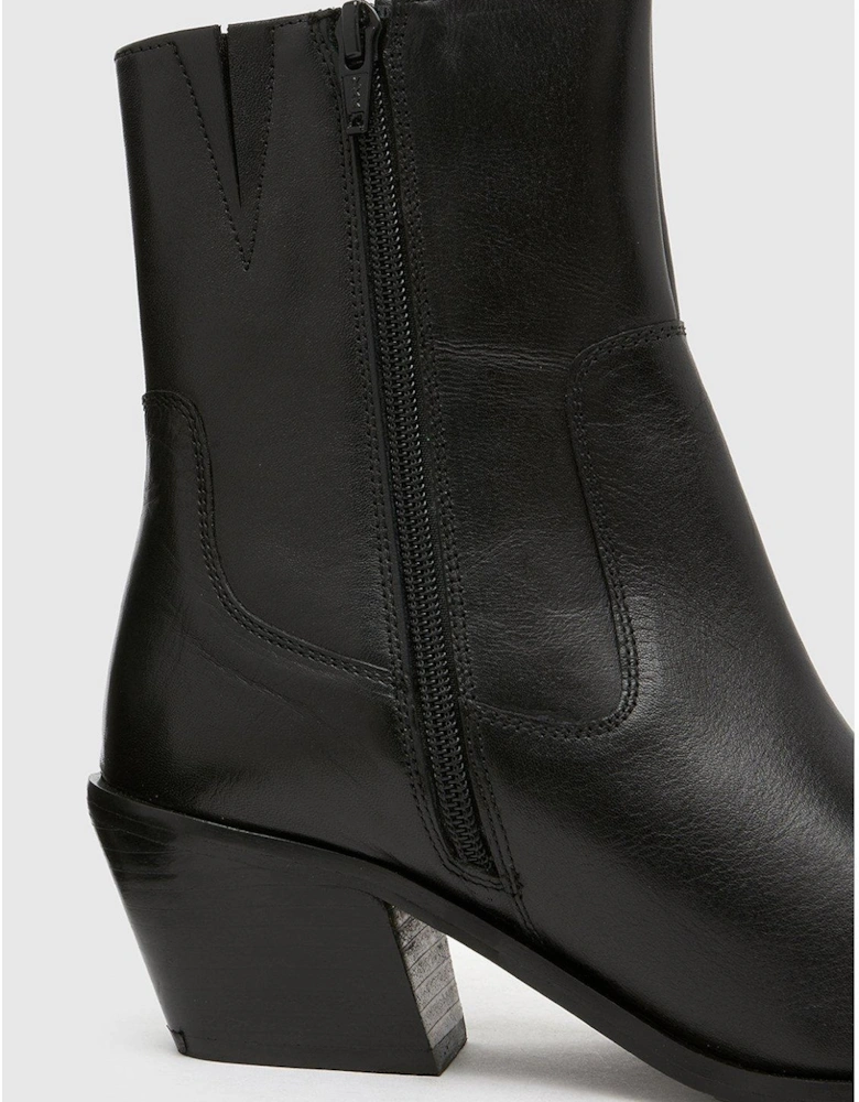 Briar Leather Western Boot - Black