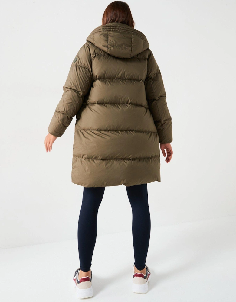 Down Mid-length Padded Jacket - Green