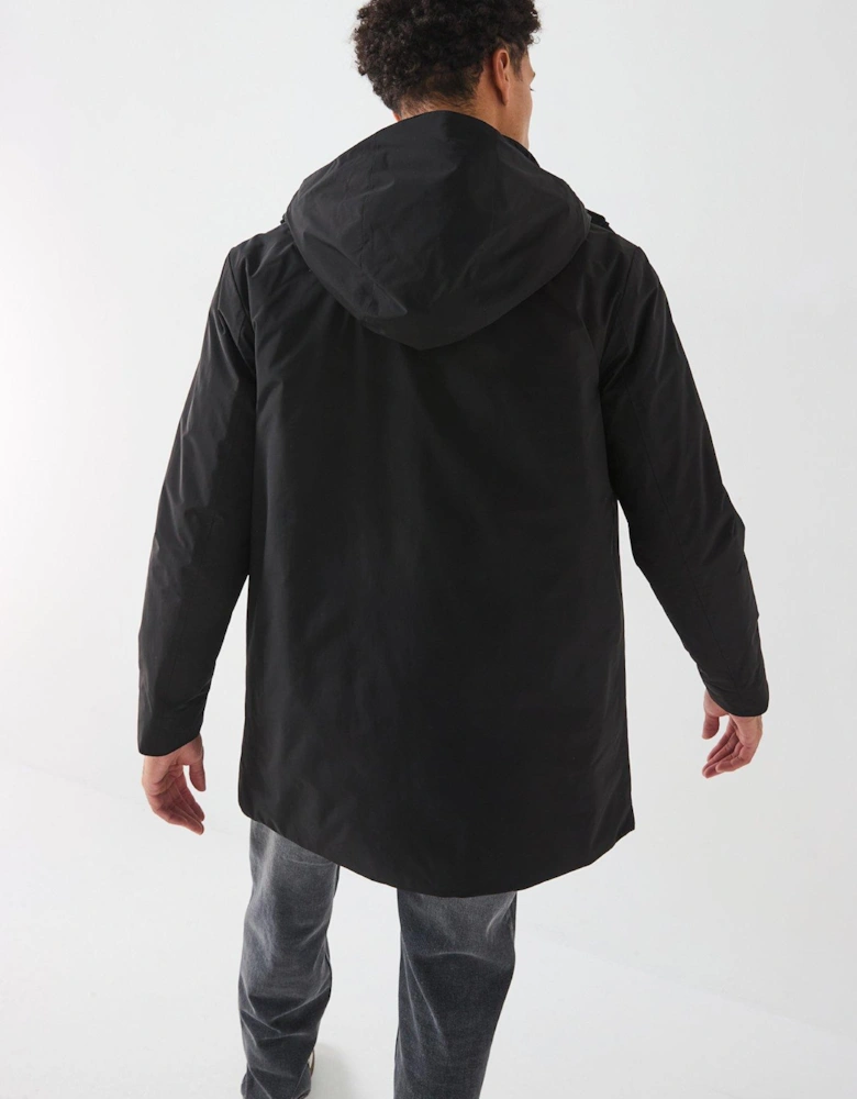 Technical Midi Length Jacket - Black