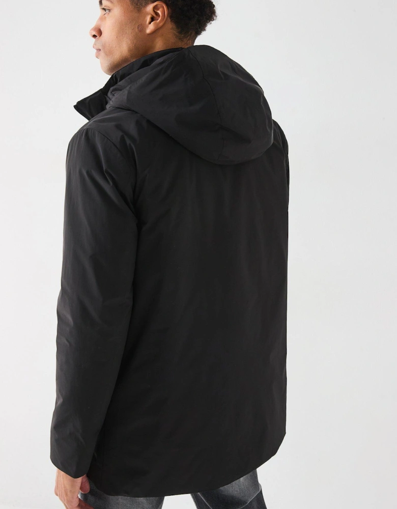 Technical Midi Length Jacket - Black