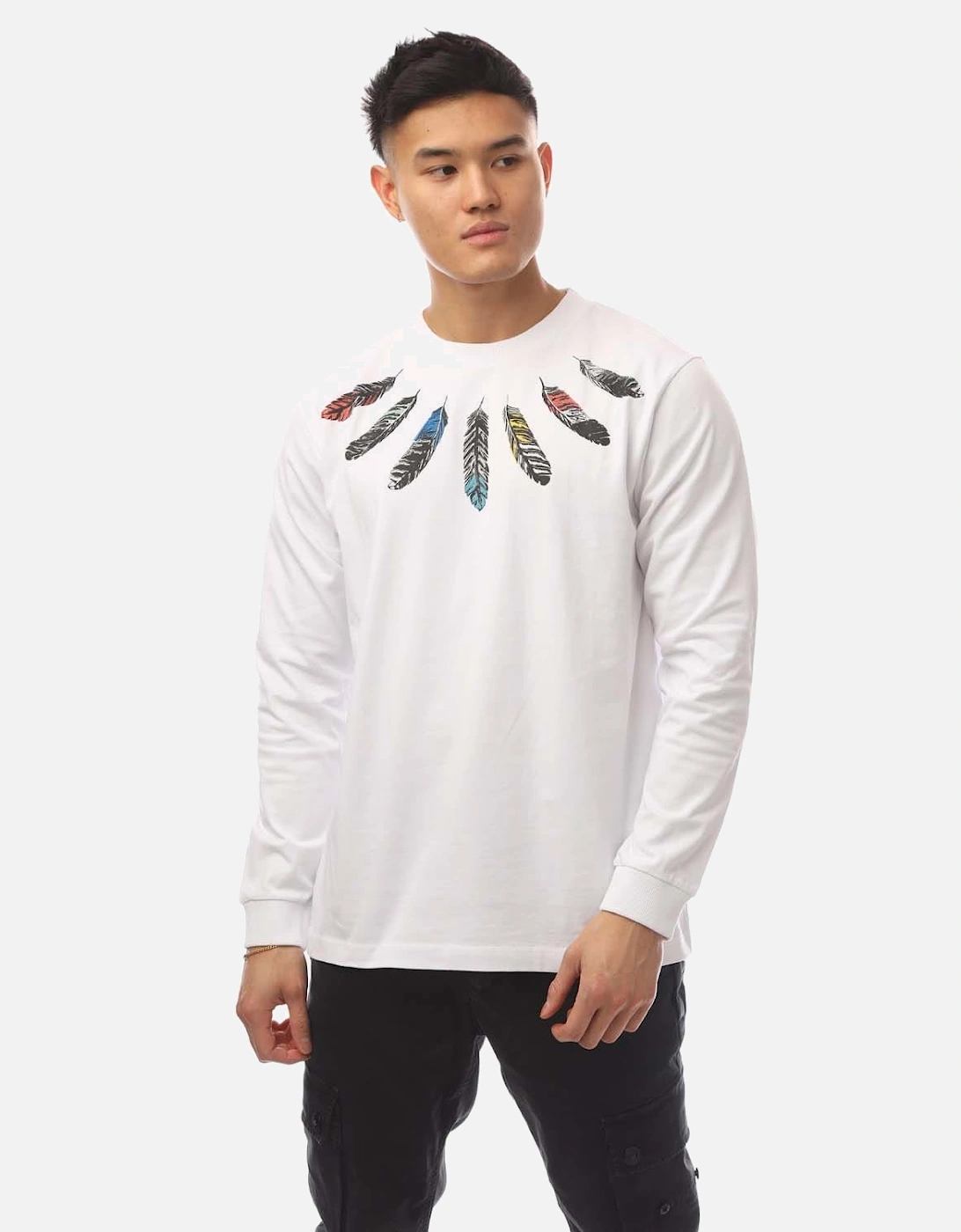 Collar Feathers Regular Long Sleeve T-Shirt, 5 of 4