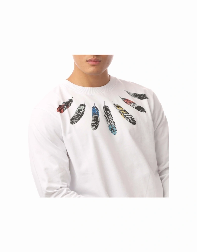 Collar Feathers Regular Long Sleeve T-Shirt