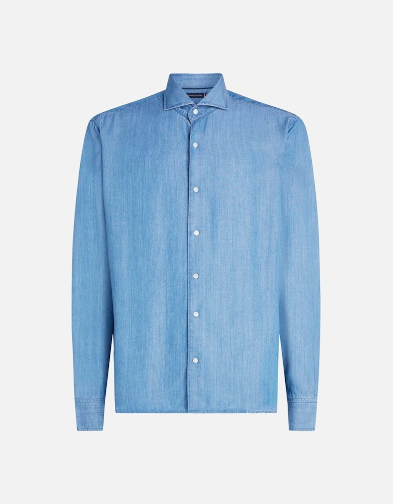 Smart Casual Slim-Fit Denim Shirt