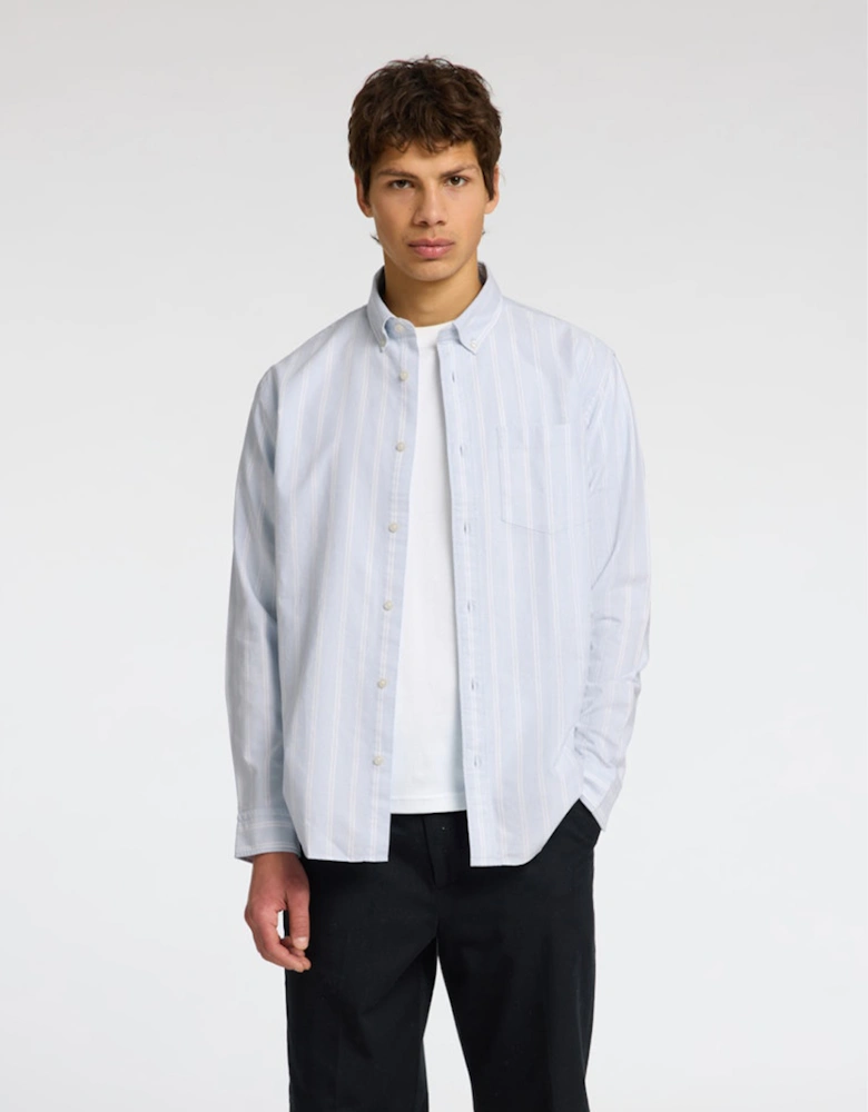 Homme Regerick-Ox Long Sleeve Shirt Light Blue Big Stripes