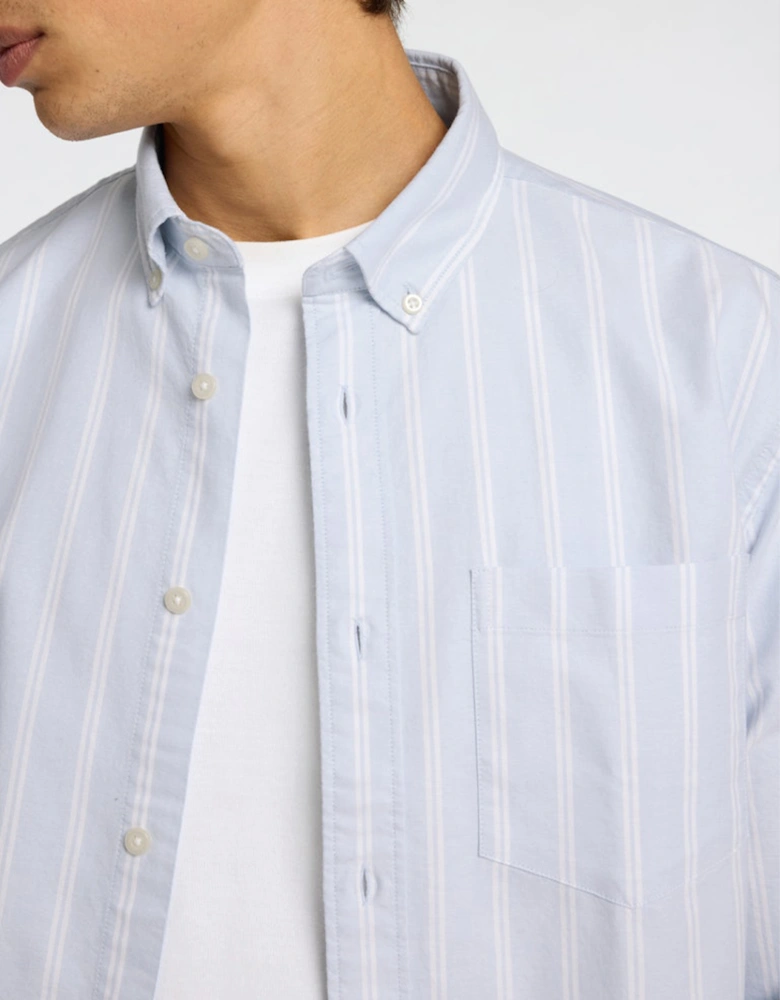 Homme Regerick-Ox Long Sleeve Shirt Light Blue Big Stripes