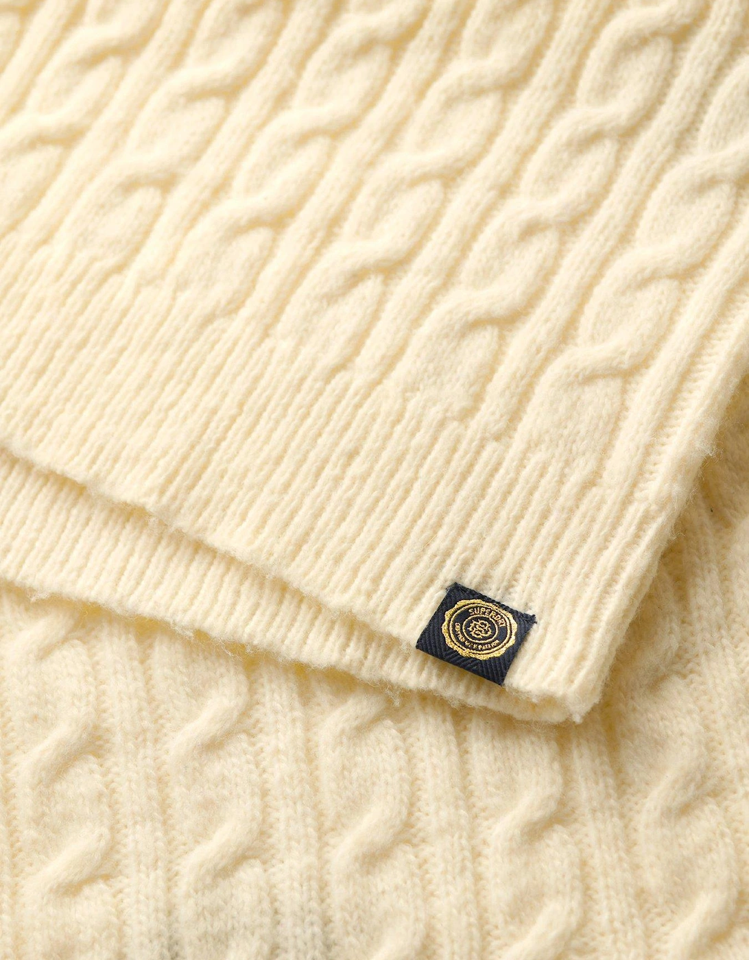 Cable Mock Neck Jumper - White