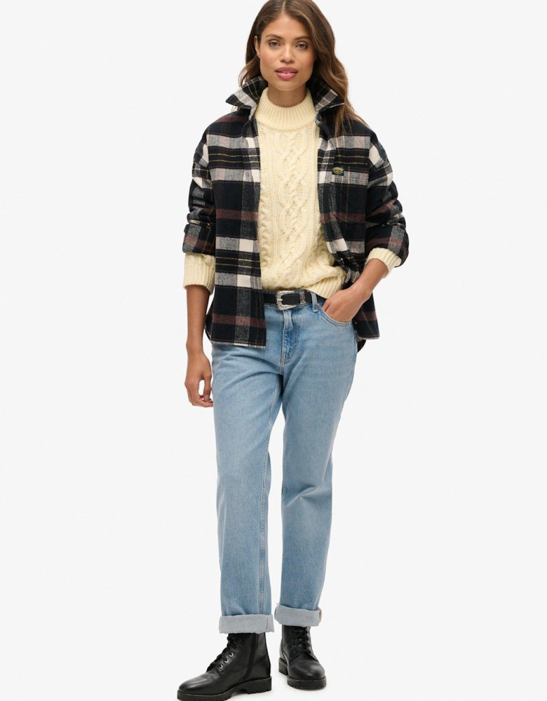 Cable Mock Neck Jumper - White
