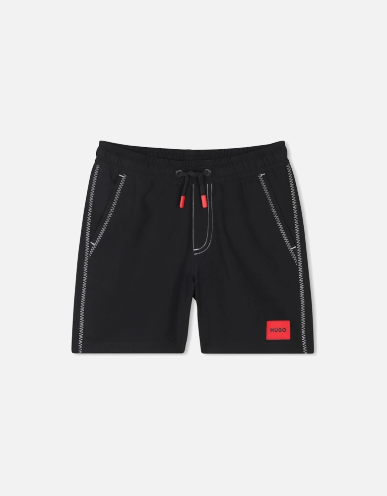 HUGO BLACK SWIM SHORTS G00331