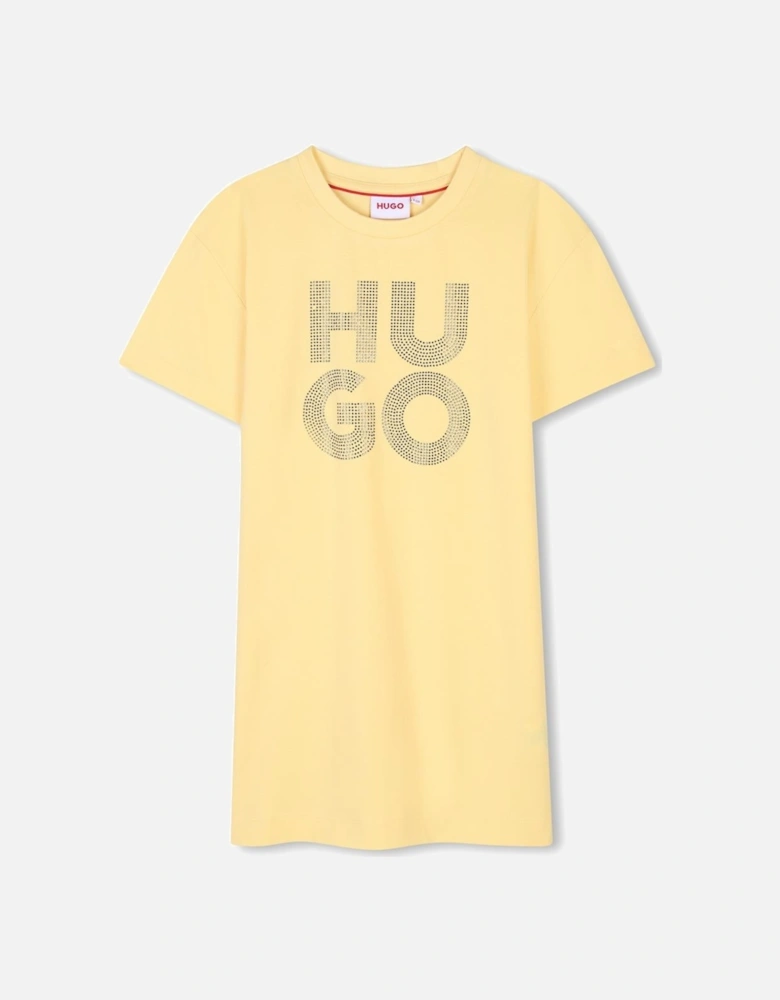 HUGO GIRLS YELLOW DRESS G00410