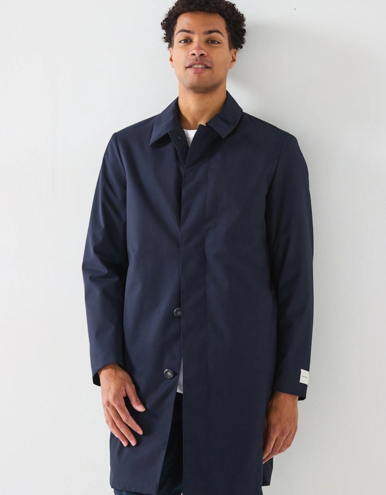 Twill Technical Overcoat - Navy