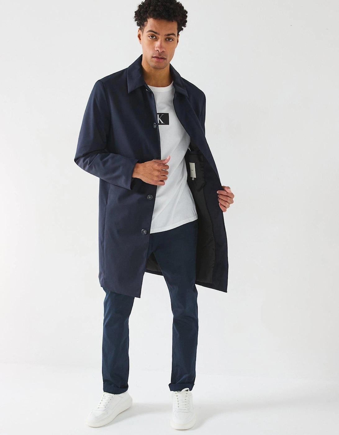 Twill Technical Overcoat - Navy