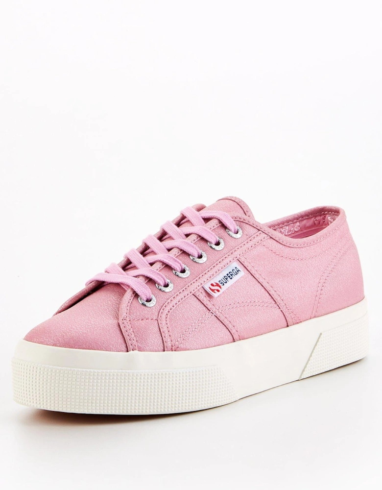 2740 Platform Lame Plimsolls - Pink Nosegay F Avorio