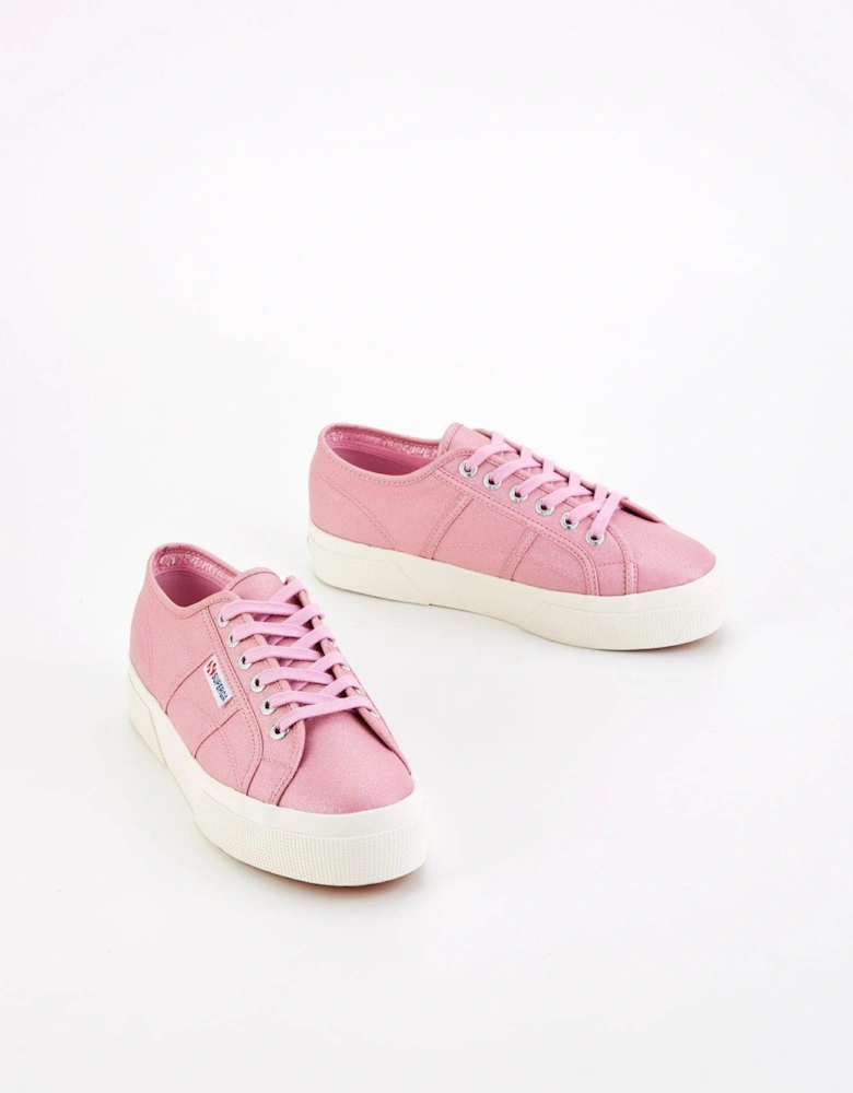 2740 Platform Lame Plimsolls - Pink Nosegay F Avorio