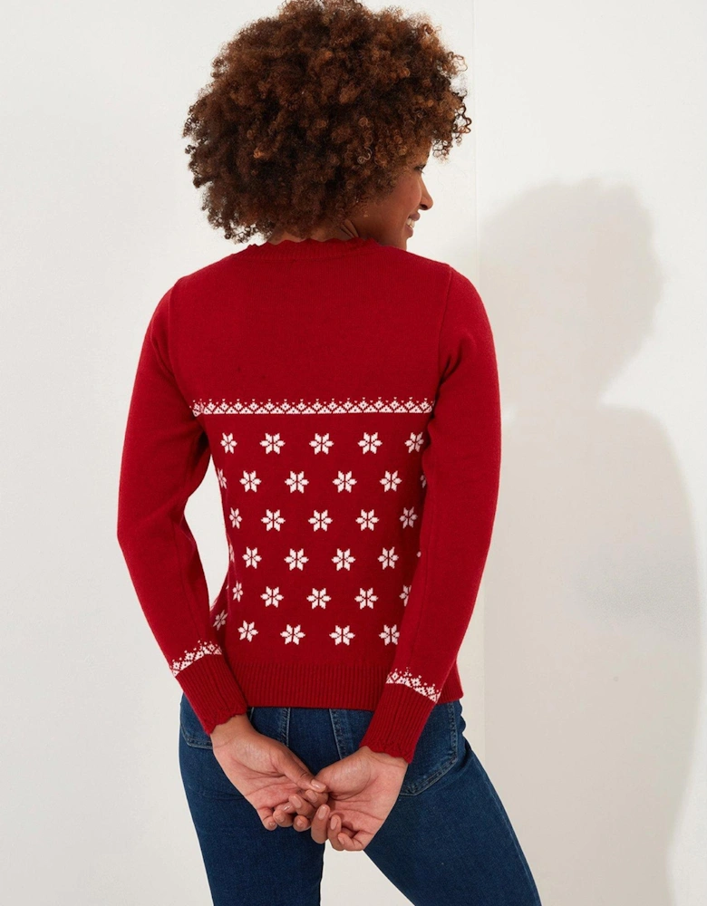 Retro Reindeer Jumper - Red