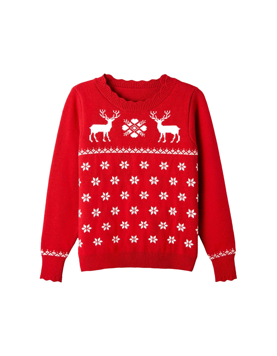 Retro Reindeer Jumper - Red