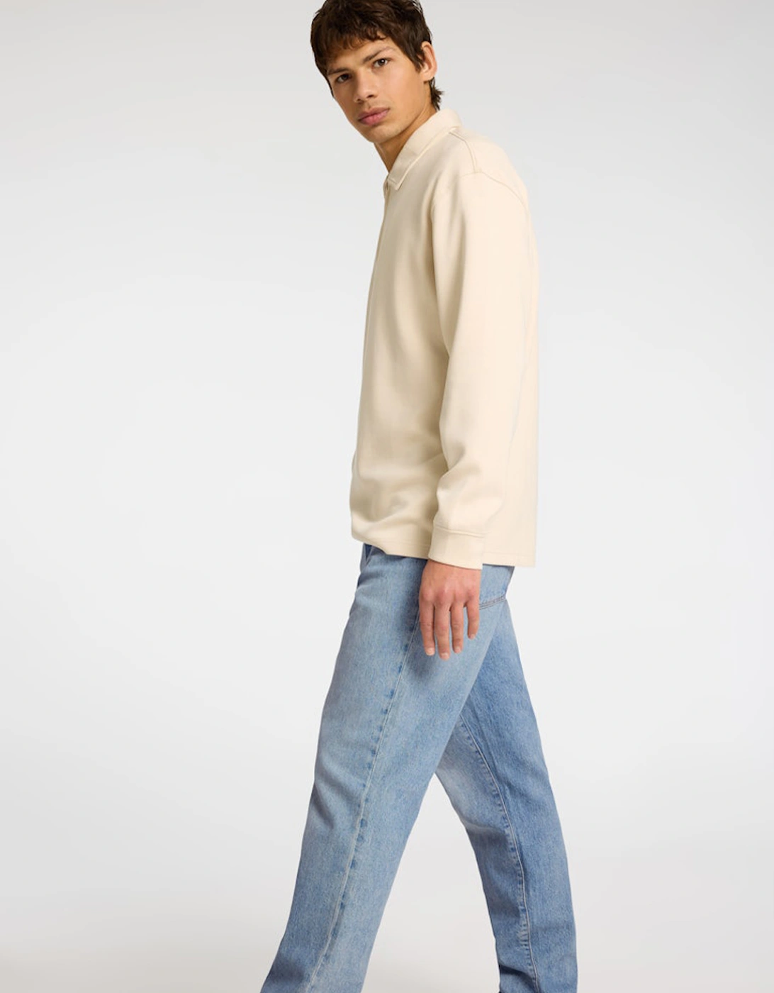 Homme Tape Cole Regular Fit Washed Jeans Blue Denim