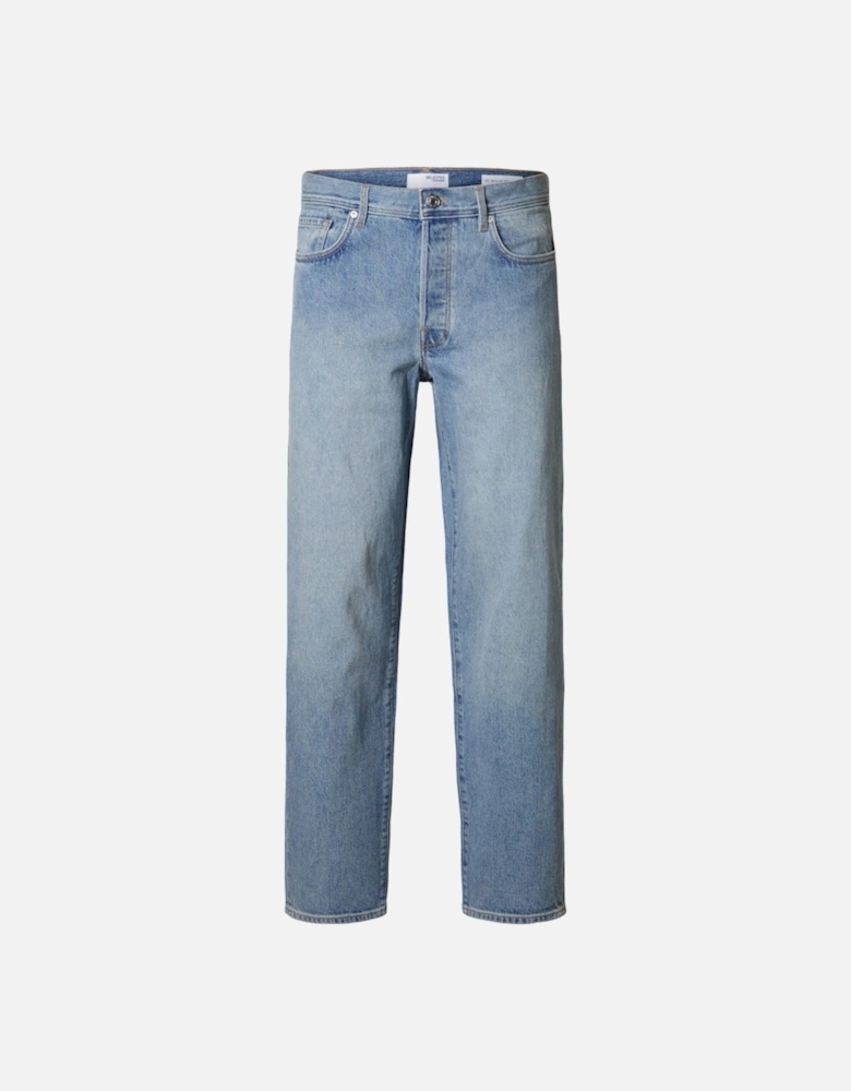 Homme Tape Cole Regular Fit Washed Jeans Blue Denim