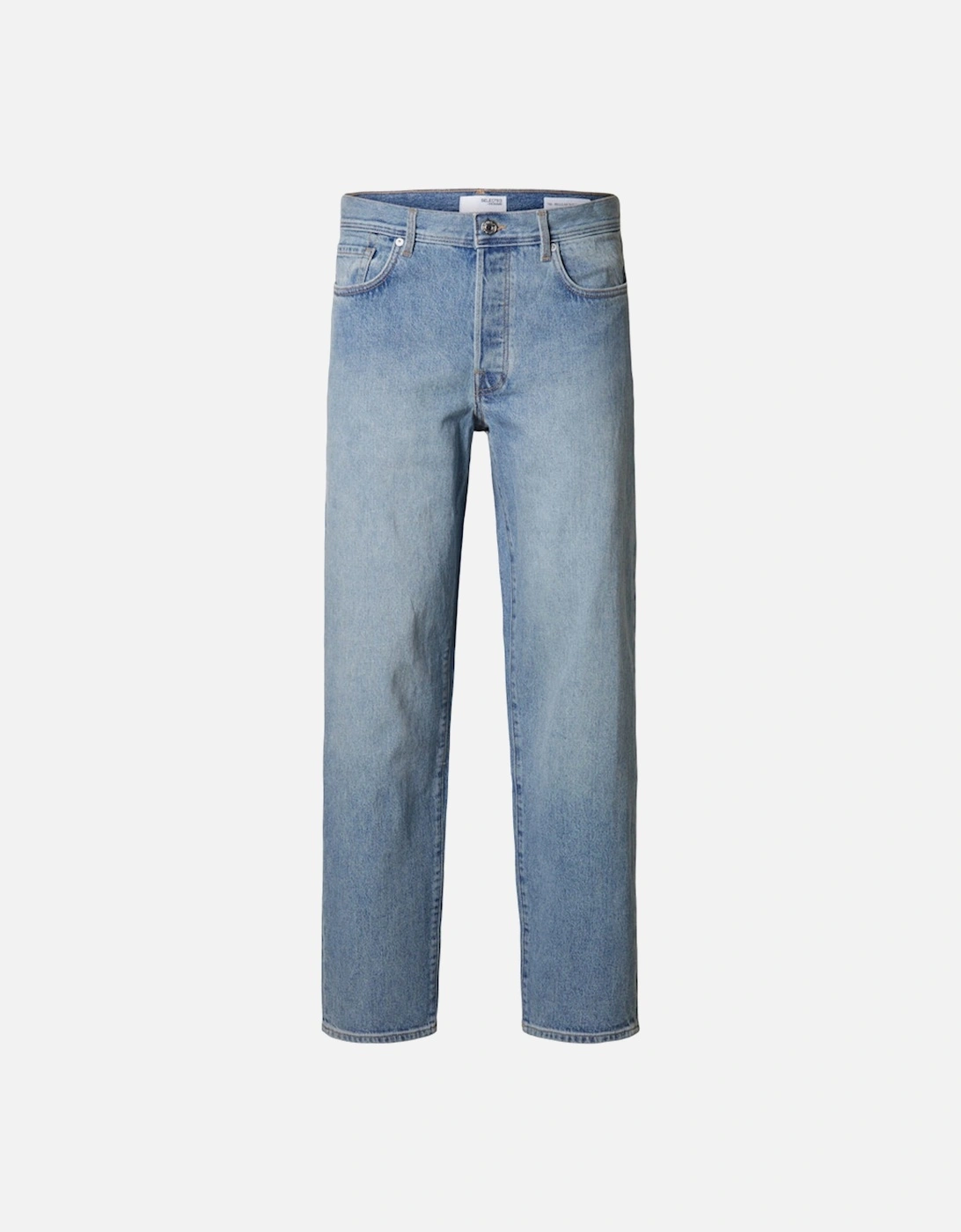 Homme Tape Cole Regular Fit Washed Jeans Blue Denim