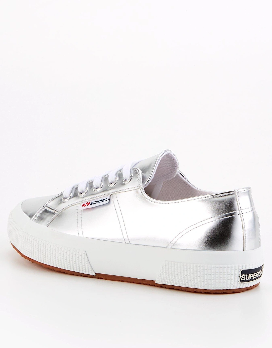 2750 Mirror Faux Leather Plimsolls - Silver