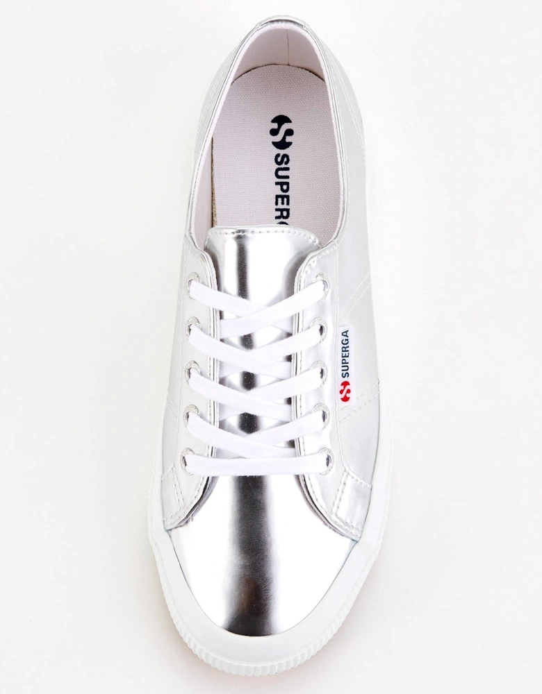 2750 Mirror Faux Leather Plimsolls - Silver