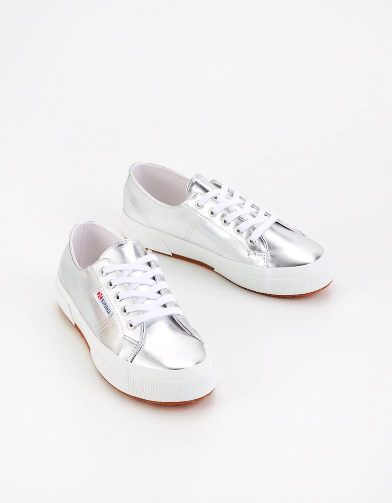 2750 Mirror Faux Leather Plimsolls - Silver