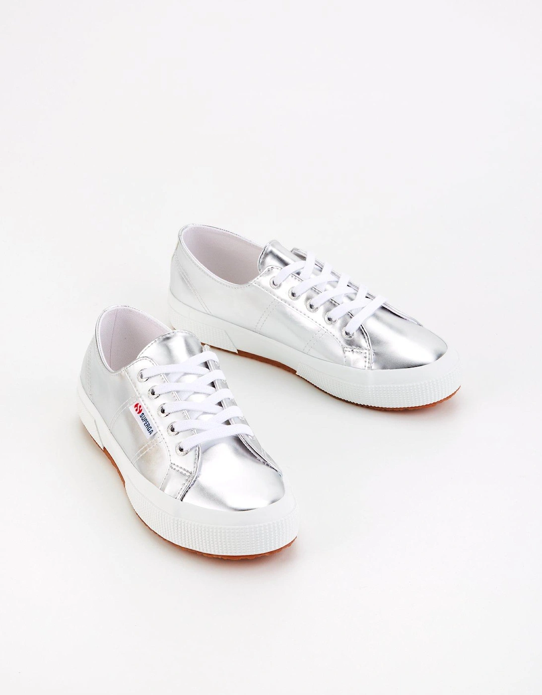 2750 Mirror Faux Leather Plimsolls - Silver