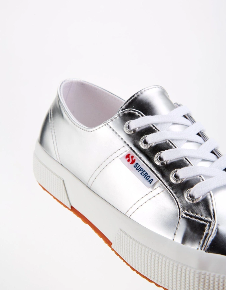 2750 Mirror Faux Leather Plimsolls - Silver