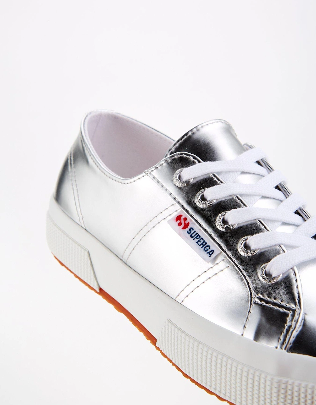 2750 Mirror Faux Leather Plimsolls - Silver