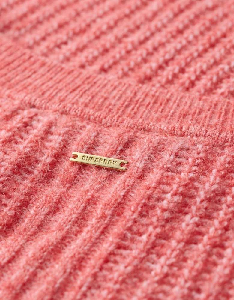 Brushed Crew Neck Jumper - Red