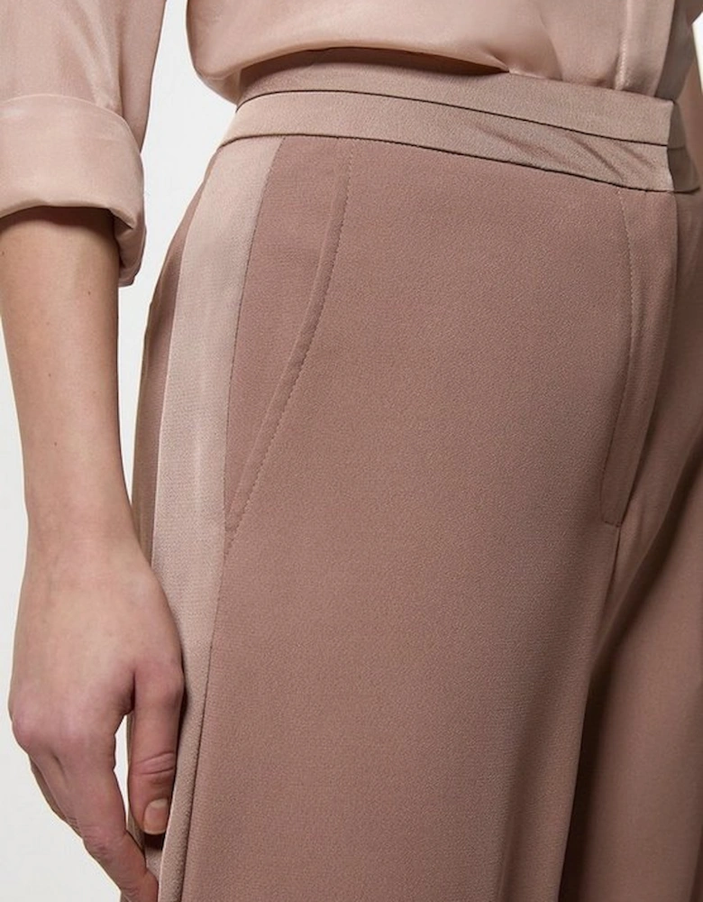 Satin Back Crepe Wide Leg Trouser