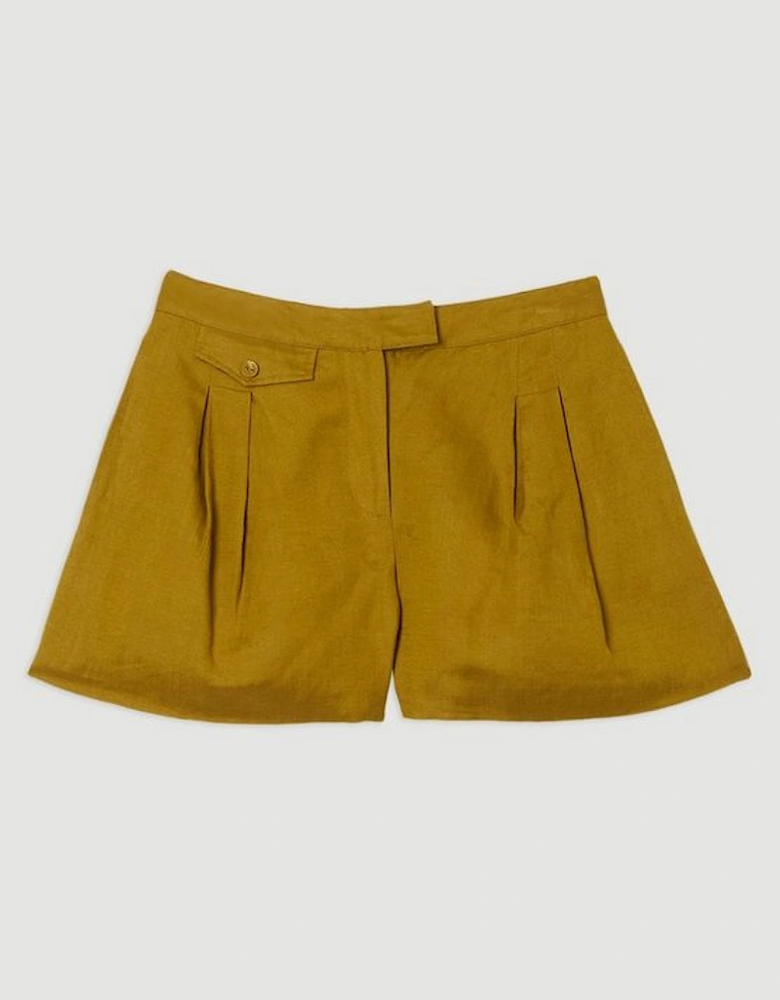 Viscose Linen Woven Pocket Detail Short