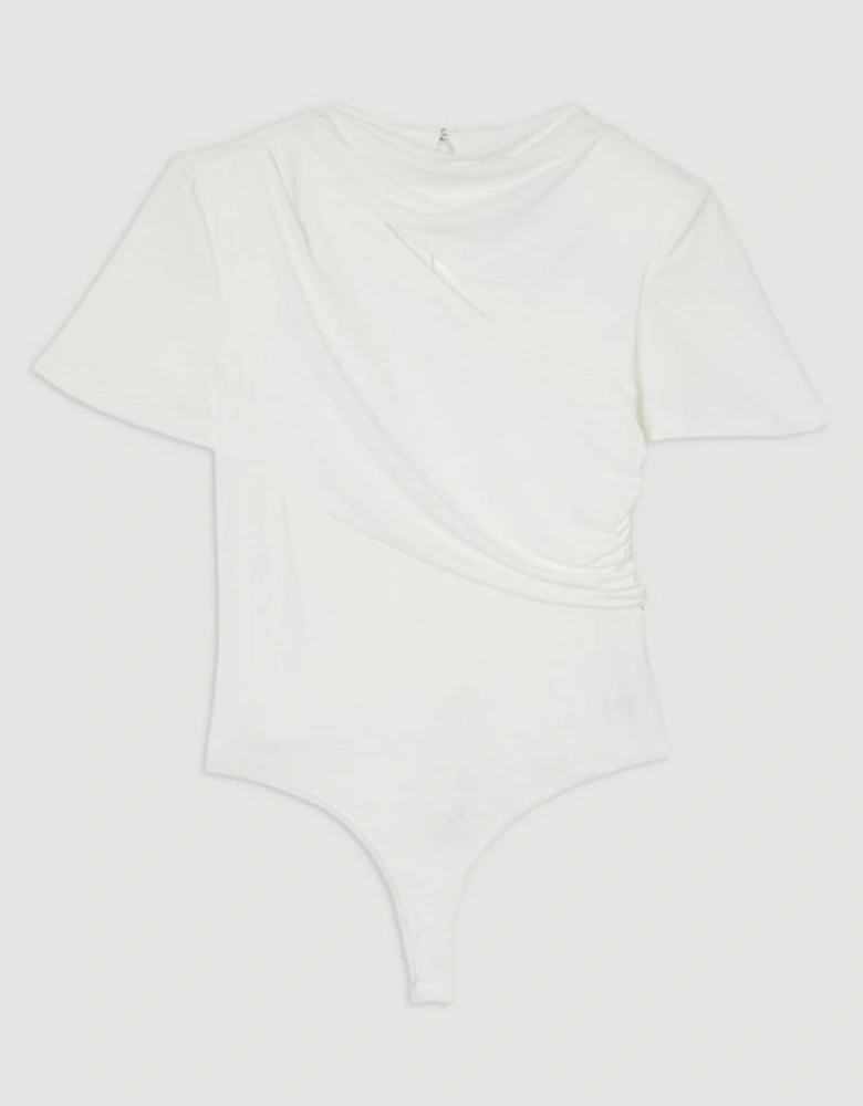 Jersey Crepe Ruched Detail Bodysuit