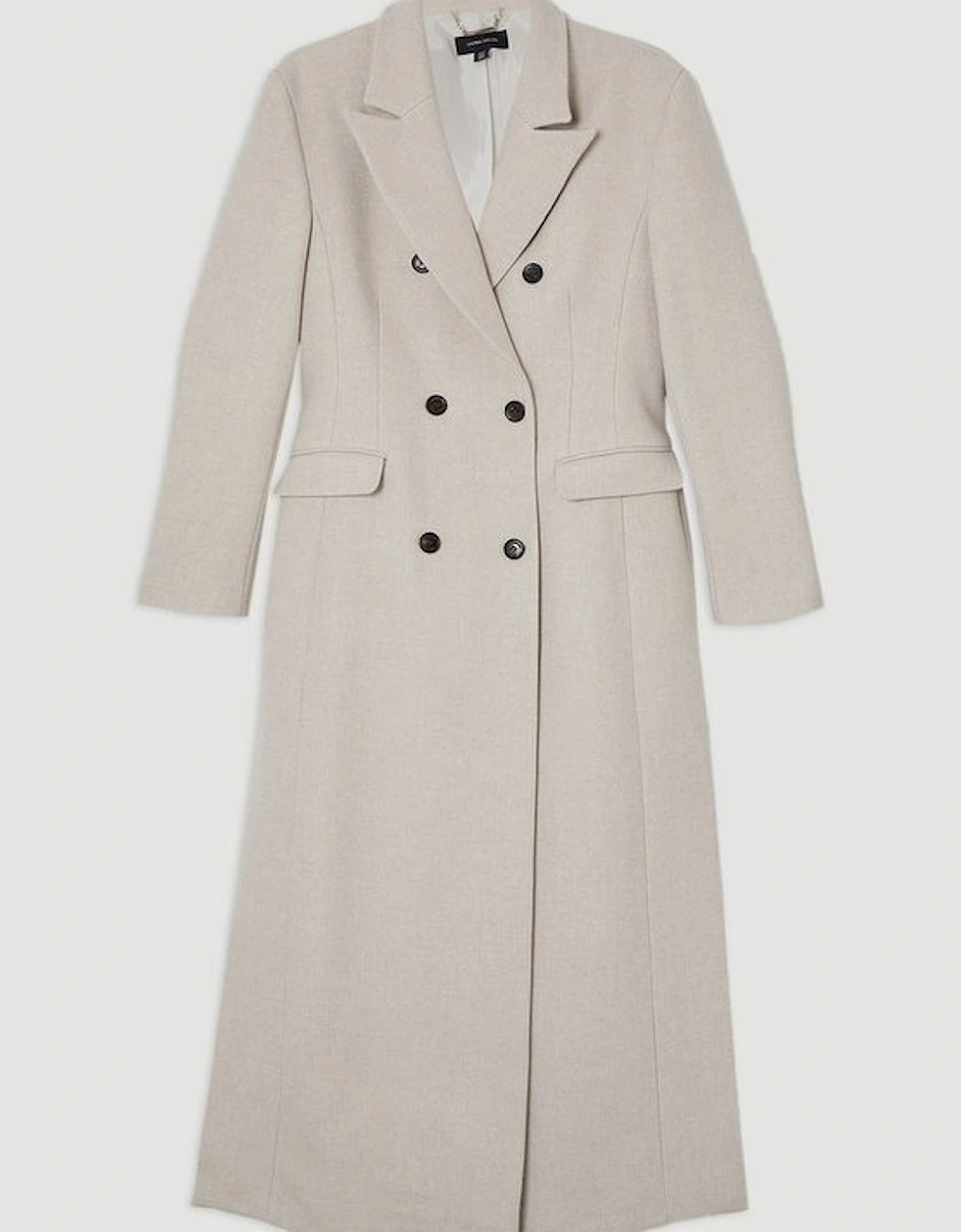 Italian Wool Mix Maxi Double Breasted Tailored Coat