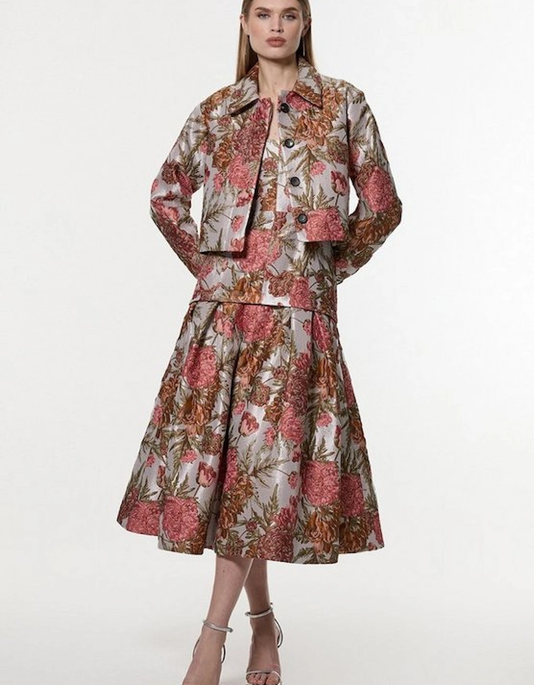 Petite Floral Jacquard Tailored  Jacket