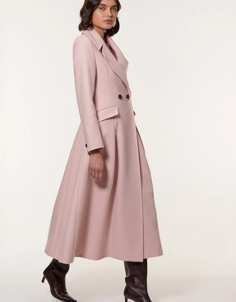 Italian Manteco Wool Blend Tailored Flared Skirt Maxi Coat