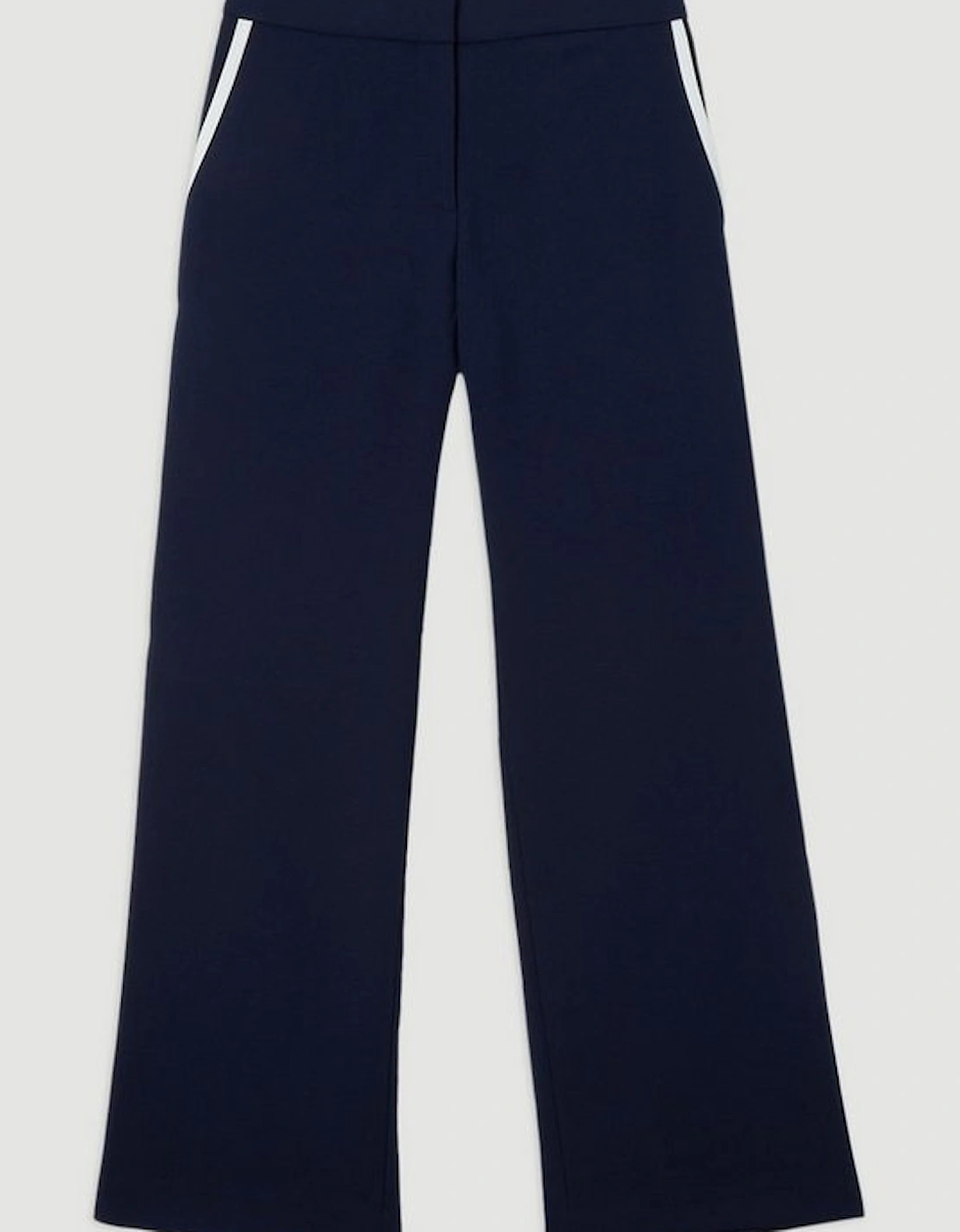 Compact Stretch Tipped Pocketed Tailored Straight Leg Trouser