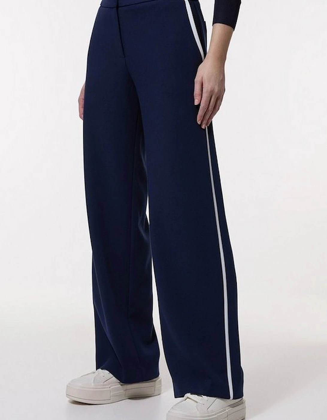 Compact Stretch Tipped Pocketed Tailored Straight Leg Trouser