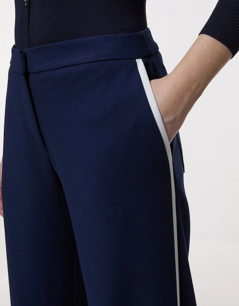 Compact Stretch Tipped Pocketed Tailored Straight Leg Trouser