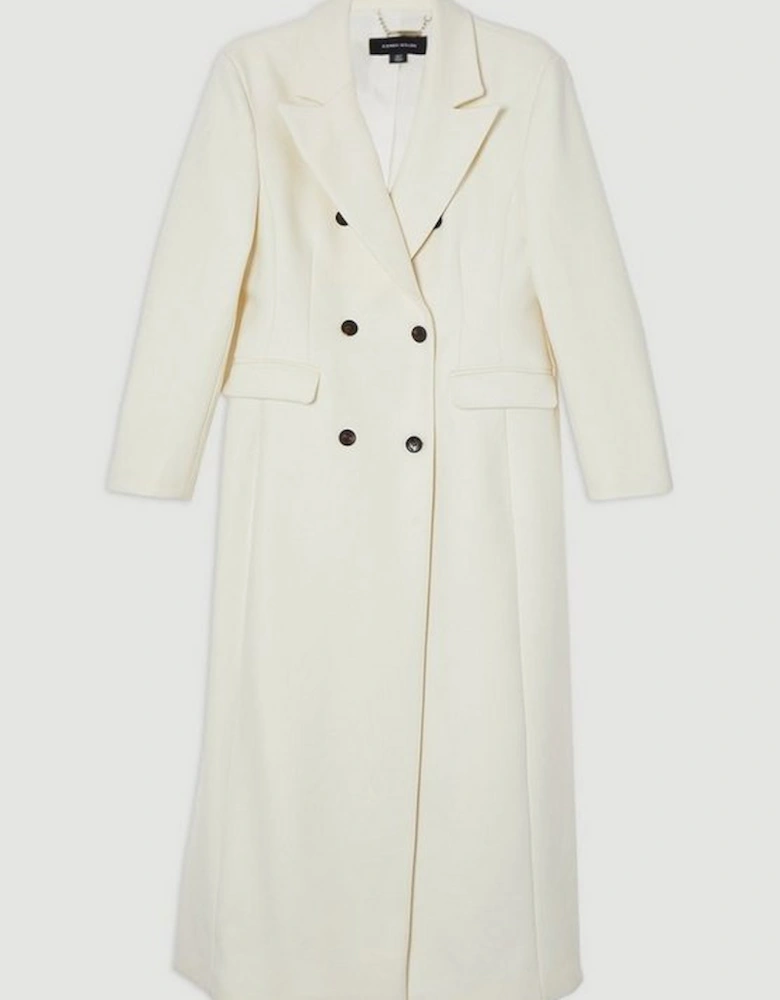 Italian Wool Mix Maxi Double Breasted Tailored Coat