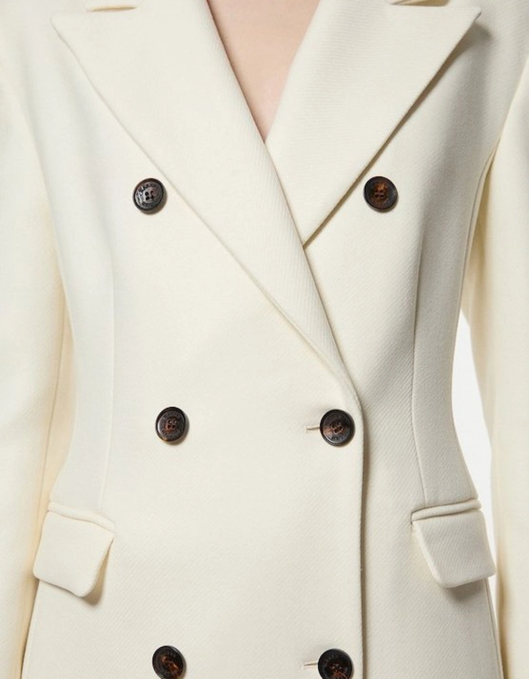 Italian Wool Mix Maxi Double Breasted Tailored Coat