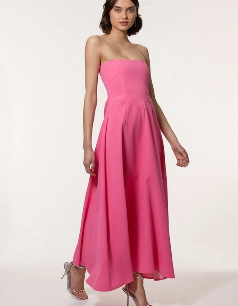 Soft Tailored Bandeau Midi Dress