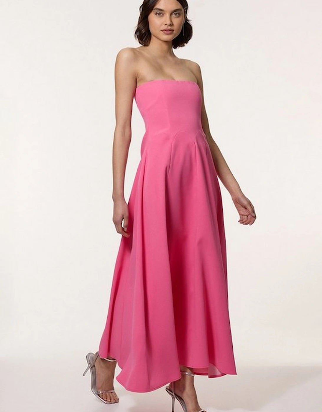 Soft Tailored Bandeau Midi Dress